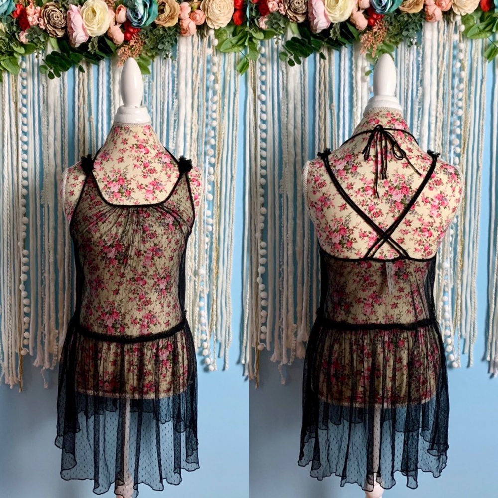 Intimately Free People Swiss Dot Sheer Slip Medium